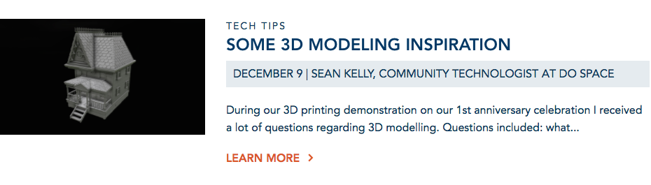 3D modelling blog